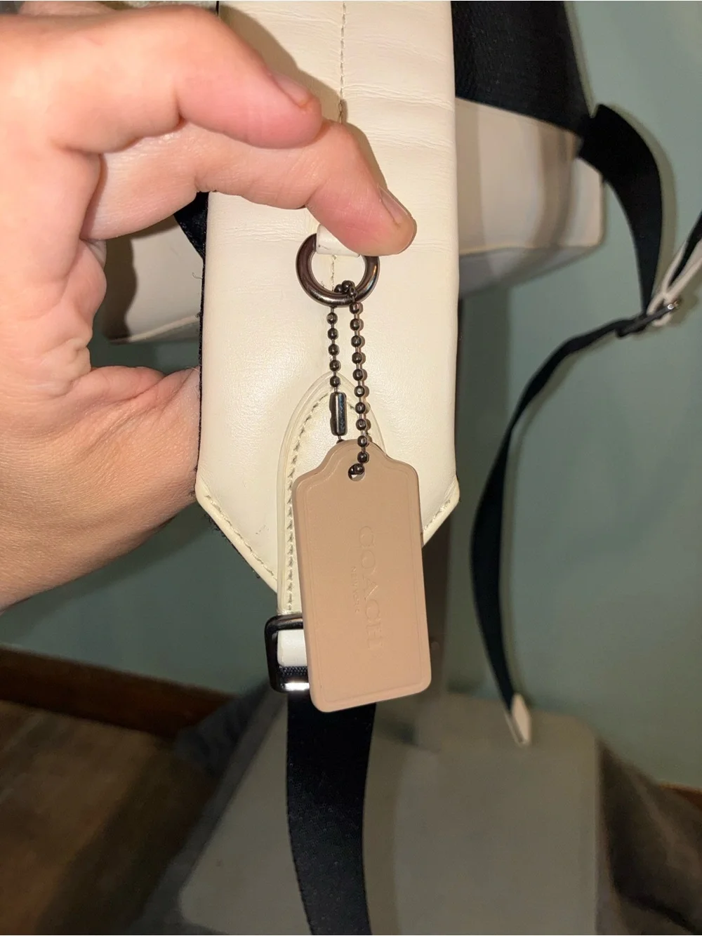 Coach Cream Signature Drawstring Backpack c4135